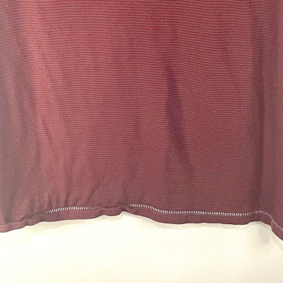 John Varvatos Maroon and Grey Striped Collared Short Sleeve Size Small - Picture 5 of 12